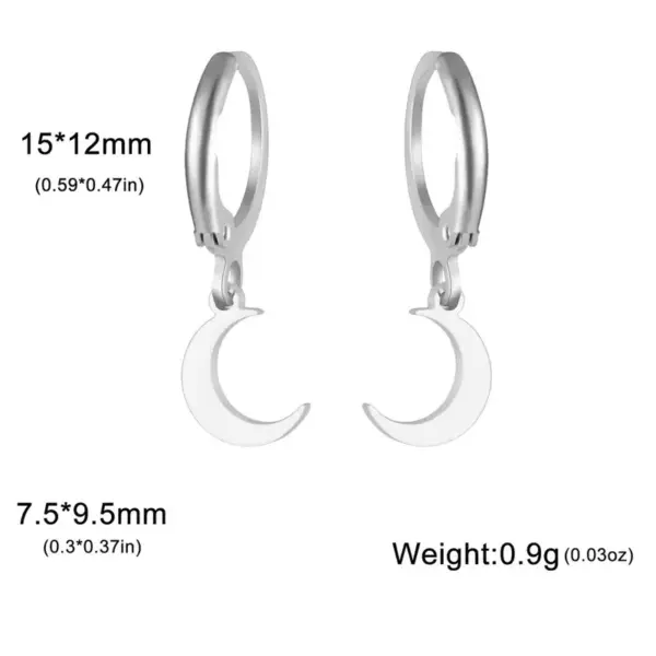 Wholesale 1 Pair Simple Style Star Moon Plating 304 Stainless Steel Drop Earrings
