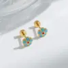 PVD Coated Real Gold Plated 14K Heart Shape Flower 304 Stainless Steel Simple Style Commute IG Waterproof Non Tarnish Small Stud Earrings Ear Studs