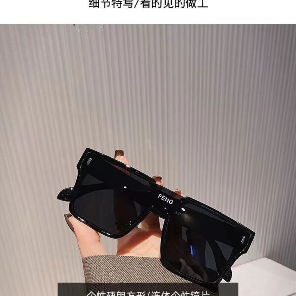 Wholesale 2023 New Personalized Sunglasses Internet Celebrities Same Style Men's and Women's Large Frame Sunglasses Anti-Uv Fashion Trend Glasses