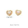 Wholesale PVD Coated 14K Gold Real Gold Plated Oval Heart Shape 304 Stainless Steel Sweet Waterproof Non Tarnish Ear Studs
