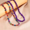 Wholesale European and American Summer Vacation New Colorful Asymmetrical Natural Gravel Hand-Beaded Necklace Women's Jewelry