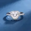 Wholesale Glass Copper Heart Shape Glass IG Style Cute Romantic Silver Rings