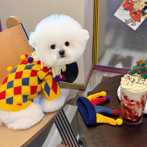 Wholesale Dog Cute Funny Crazy Circus Clown Sweater Halloween Cat suit Pet Dog Spring Autumn Winter Clothes