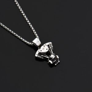 Wholesale Hip Hop Engine Titanium Steel Pendant Necklace