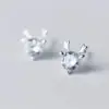 1 Pair Christmas Casual Commute Elk White Copper Ear Studs