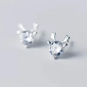 1 Pair Christmas Casual Commute Elk White Copper Ear Studs