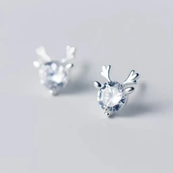 1 Pair Christmas Casual Commute Elk White Copper Ear Studs