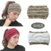 Wholesale 2019 Amazon European and American women's velvet wool headband ebay new knitted color ponytail hair band cap