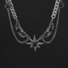 oly-24740bd8fea24663ded9fd82d32b67f6 Wholesale Niche dark gothic style, vintage heavy-duty clavicle chain, choker chain, sweater chain