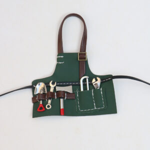 Green leather apron type c / 10-17cm universal