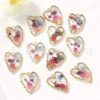 Wholesale DIY fresh real flower jewelry heart-shaped epoxy dried flower forget-me-not pendant temperament