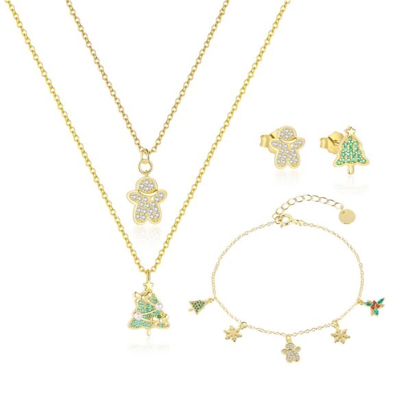 Wholesale Fully diamond Christmas tree necklace