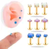 Wholesale 1 Piece Ear Cartilage Rings & Studs Simple Style Round 316L Stainless Steel Waterproof Non Tarnish Surgical Steel October Birthstone Opal 18K Gold Plated Ear Cartilage Rings & Studs