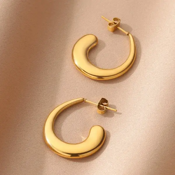 Wholesale 304 Stainless Steel Copper Geometric Electroplating PVD Coated Artificial Pearls 18K Gold Plated 18K Gold Ear Studs