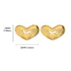 Wholesale PVD Coated Real Gold Plated Water Droplets Heart Shape 304 Stainless Steel Vacation Classic Style Waterproof Non Tarnish Ear Studs