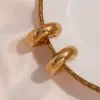 Wholesale PVD Coated Real Gold Plated 18K Gold Geometric 304 Stainless Steel Retro Waterproof Non Tarnish Hoop Earrings