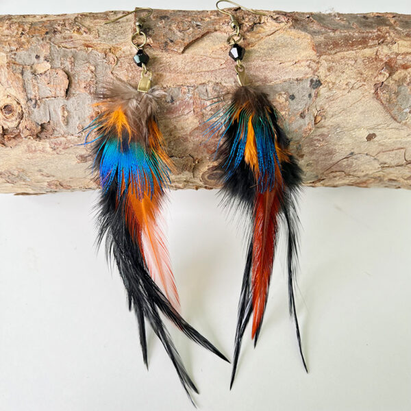 Wholesale Ethnic style feather crystal bead exotic earrings