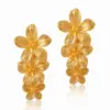 Wholesale 1 Pair Romantic Flower Plating Copper 18K Gold Plated Drop Earrings
