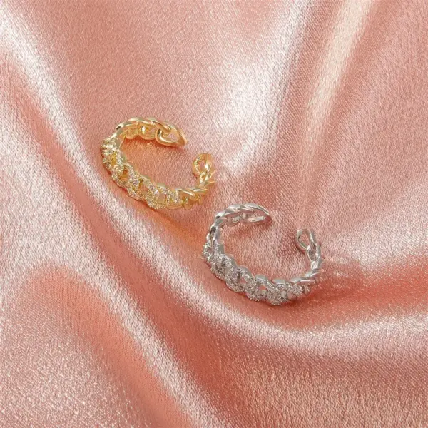 Wholesale Copper Plating Geometric Artificial Gemstones Copper Rings