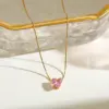 Wholesale Stainless Steel 18K Gold Plated Zircon Heart Pendant Necklace And Earrings Set Elegant Casual Fashion Jewelry For Women