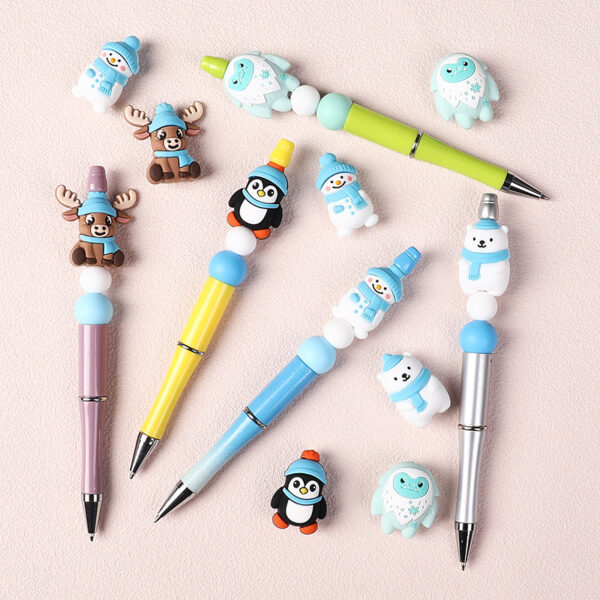 Wholesale Blue Christmas silicone beads