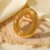 Wholesale Jewelry Simple Style Artistic Irregular Geometric 304 Stainless Steel 18K Gold Plated Plating Open Rings