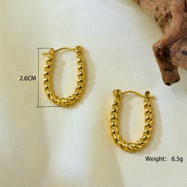 Electroplating Golden Plated Irregular 304 Stainless Steel Elegant Earrings