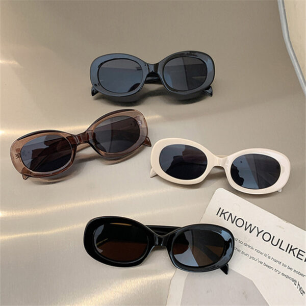 Wholesale Retro Oval Sunglasses Trendy European and American Ins Square and Round Face Slimming Look High-End Internet Celebrity Sunglasses Beach Vacation Glasses