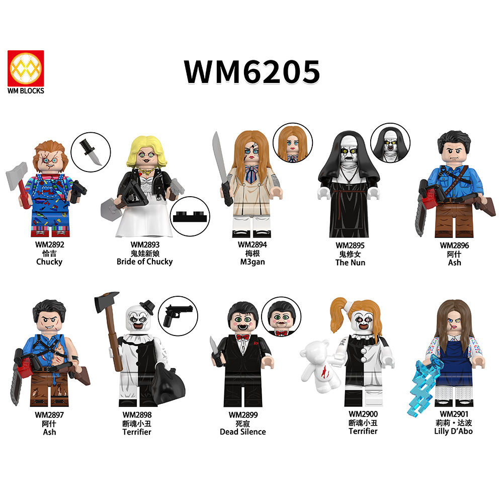Wholesale WM6205 Building Block Man Terror Series Ghost Nuns Assembled Man Man Man Building Block Toy Bag
