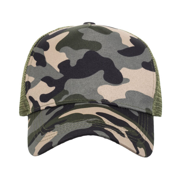 Wholesale Camouflage Hard Top 5-Piece Baseball Cap Mesh Cap Truck Cap Personalized Breathable Big Head Curved Brim Hat Pure Color Sun Hat B1185