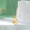 Wholesale Water Plating Vacuum Plating Real Gold Plated 18K Gold Heart Shape Flower Bow Knot 304 Stainless Steel Titanium Steel Elegant Artistic Waterproof Non Tarnish 201 Stainless Steel Pendant Necklace