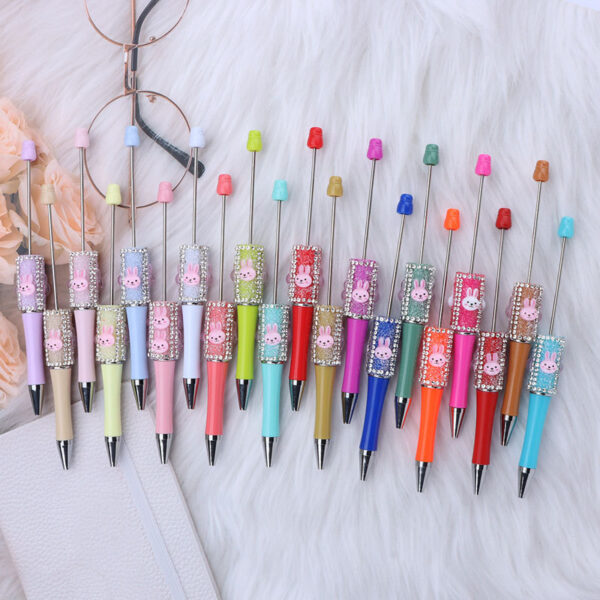 Wholesale DIY white rabbit sugar beaded pen cute rabbit dream rabbit dream beaded ball beaded pen manufacturers