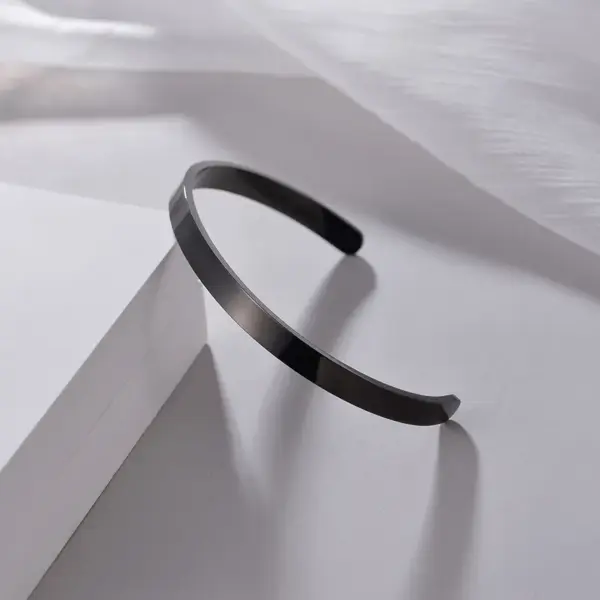 PVD Coated Gold Plated Solid Color 201 Stainless Steel Simple Style Cuff Bracelets