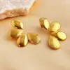 Wholesale PVD Coated Real Gold Plated Flower 304 Stainless Steel Elegant Luxurious Simple Style Waterproof Non Tarnish Ear Studs