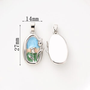 #227 a white gold oil-drip tulip (with melon seed buckle)