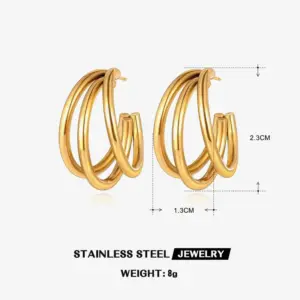 Golden C- Shaped Earrings
