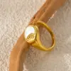 Wholesale PVD Coated 14K Gold Real Gold Plated Round Moon Butterfly 304 Stainless Steel Modern Style Waterproof Non Tarnish Rings