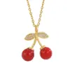 Wholesale Jewelry Cute Sweet Cherry Copper Plating Pendant Necklace Cable Chain