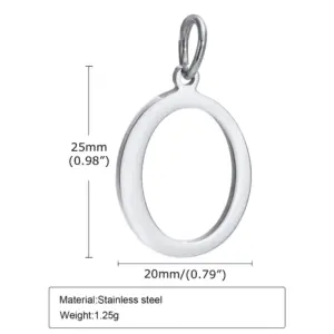 Steel Color (Single Pendant without Chain) / LETTER O