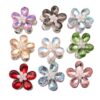 oly-24f798b588ade7e4c2ef8e28a71db629 Wholesale Hole alloy five-leaf flower beaded hair aessories double-sided crystal flower plating wholesale diy jewelry aessories
