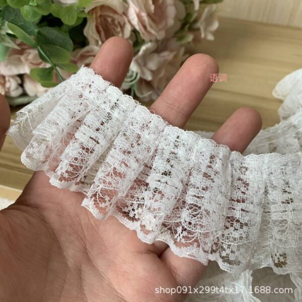 Wholesale Double-layer White Lace Pleated High-quality Clothing Collar Cuffs Lace Accessories Handmade DIY Clothing Decorative Fabric
