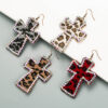 Wholesale Handmade Ins Shibuya Spice Y2K Niche Japanese Harajuku Exaggerated Cross Leather Leopard Earrings Earrings