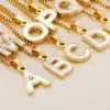Wholesale PVD Coated 18K Gold Plated Letter Shell Titanium Steel Waterproof Non Tarnish Necklace