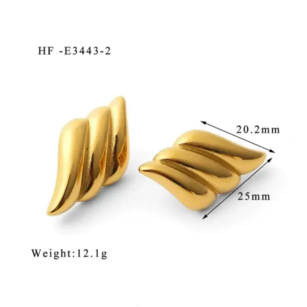 Wholesale 1 Pair IG Style Modern Style Geometric Angel Wings Enamel Plating Inlay 304 Stainless Steel Zircon Ear Studs