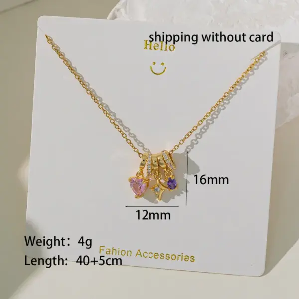 Wholesale PVD Coated Real Gold Plated 18K Gold Pentagram Ice Cream Animal 304 Stainless Steel Simple Style Waterproof Non Tarnish 304 Stainless Steel Lobster Trigger Clasp Closure Pendant Necklace