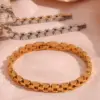 Wholesale 304 Stainless Steel Solid Color PVD Coated Stone-Free 18K Gold Plated Real Gold Plated Basic Simple Style Classic Style Waterproof Non Tarnish Plating Gold Silver Bracelets
