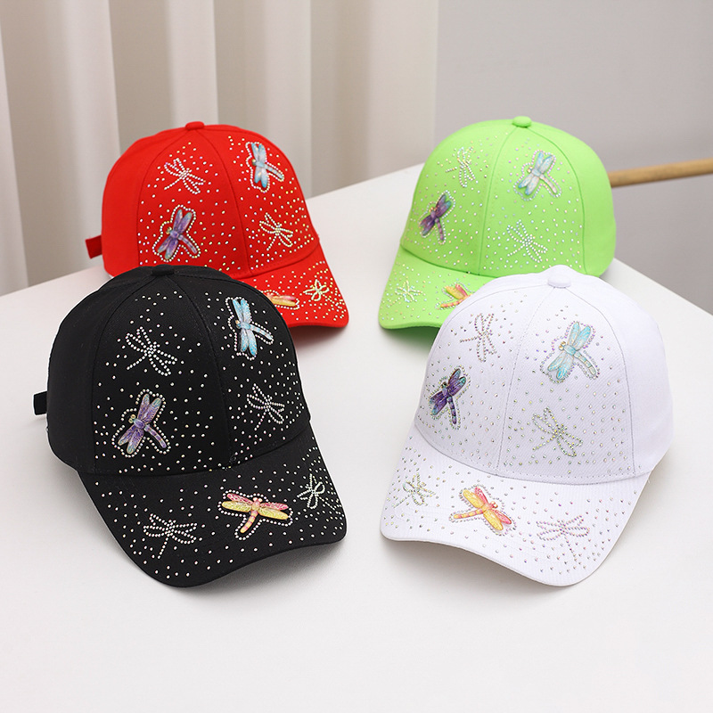 Wholesale Cross-Border New Hot-Selling Rhinestone Butterfly agoy Baseball Cap European and American Fashion Elegant Peaked Cap Factory Ready
