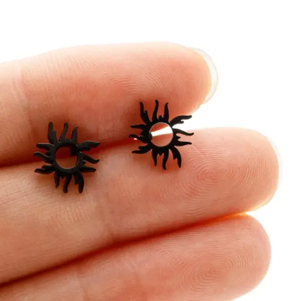 PVD Coated 18K Gold Real Gold Plated Flower Apple 304 Stainless Steel Cute Sweet Waterproof Non Tarnish Ear Studs