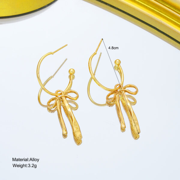 Wholesale Europe and the United States cross-border new simple niche creative temperament bow tassel earrings women's fashion high-end accessories