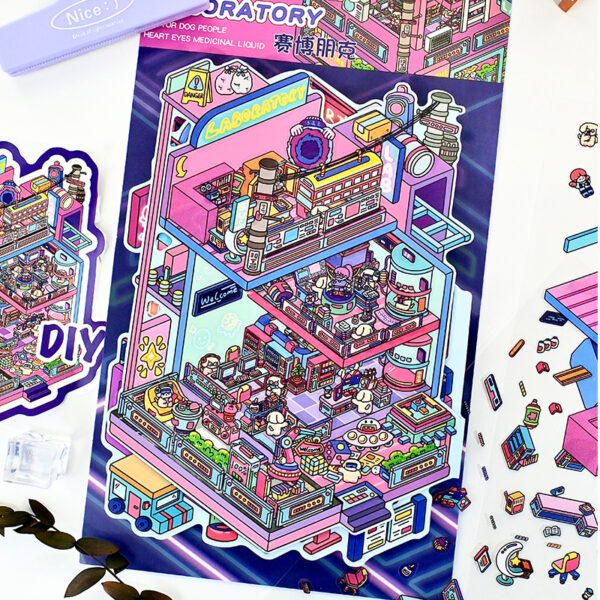 Wholesale Senyou New Large Edition 4.0 Flip Landscape Sticker 2.5d Stereoscopic Landscape Cabin Decompression Storage Game Sticker